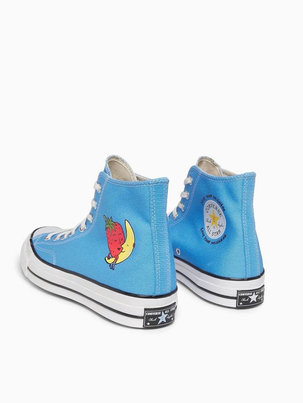 Converse High Top Sneakers - Light Blue with Fruit Graphic